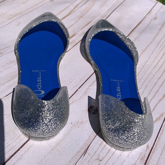 Jeffrey Campbell jell flats silver pointed toe 9 - Picture 7 of 11